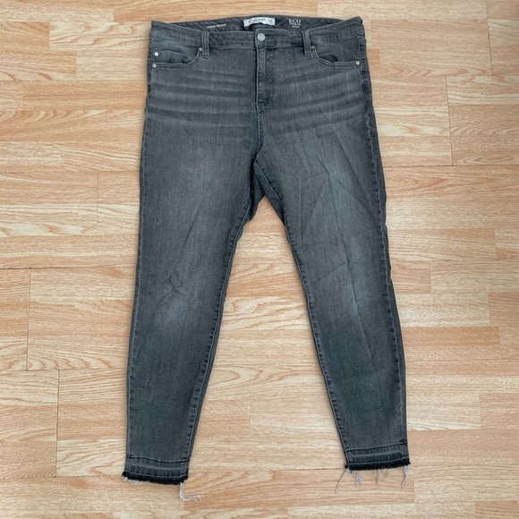 Liverpool Grey Ankle Skinny Stretch Denim Released Raw Hem Plus 16 / 33 - Picture 1 of 8
